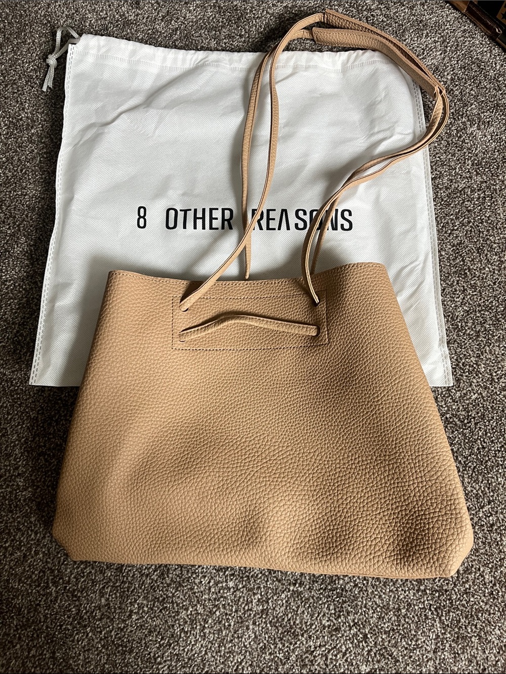 8 Other Reasons Camel/Tan Pebbled Leather Tote